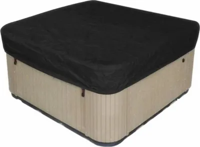 Produktbild von Quadratische Whirlpool-Abdeckung, staubdichte Schwimmbadabdeckung, wasserdichte Outdoor-Spa-Abdeckungen für Badewanne/Sprudelwanne – Schwarz, 220 × 220 × 30 cm