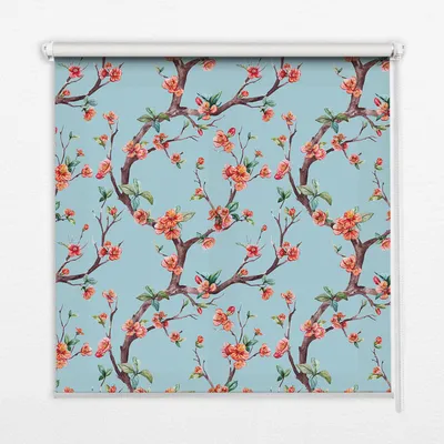 Produktbild von Seitenzug-Rollo Fensterrollo Jalousie - Thermo-Rollo Verdunkelungsrollo - 150x240 cm - Baumblütenknospen