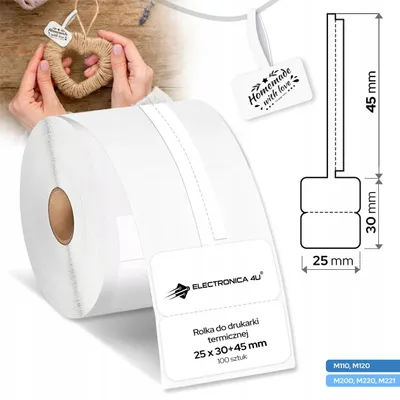 Produktbild von Selbstklebende Etiketten, kompatibel mit Phomemo M110, M200, M220, M221, Format 25x30+45