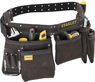 Image de Porte-outils - Cuir - Ceinture Robuste et Ajustable - Multiples Poches et Porte-Outils - STANLEY, STST1-80113