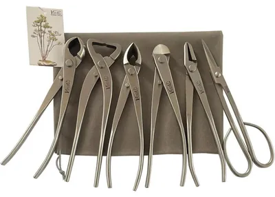 Produktbild von 6-teiliges Bonsai-Werkzeug-Set aus Edelstahl, 210 mm