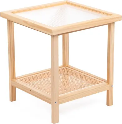 Produktbild von Tisch Nachttisch Beistelltisch Kaffeetisch Couchtisch Sofatisch SIDO Rattan Couchtisch 45x45x50 cm HOMLA