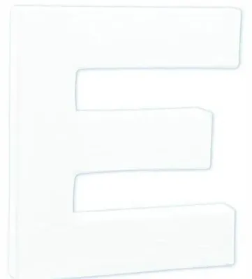 Produktbild von Dekorativer Papierbuchstabe E zum Bemalen, 12 cm