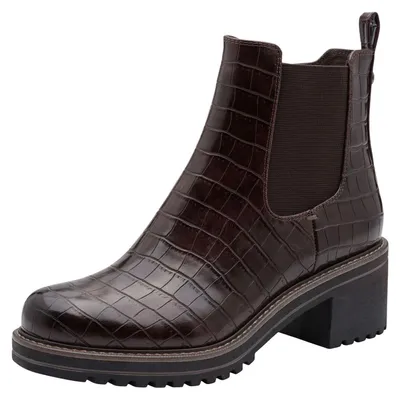 Immagine prodotto di Stivaletti Chelsea da donna Marco Tozzi, con zip, color marrone (MOCCA CROCO), taglia 39 EU