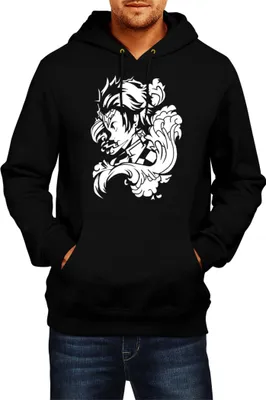 Immagine prodotto di Felpa con cappuccio da uomo Demon Anime Slayer Tanjiro Kamado 014, Man S , Noir