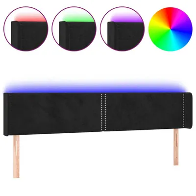 Immagine prodotto di vidaXL Testiera LED nera 163x16x78/88 cm Velluto