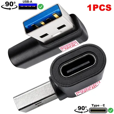 Produktbild von USB-A Stecker auf USB-C Buchse Konverter Adapter 90 Grad Winkelstecker USB 3.0