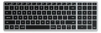 Zdjęcie produktu dla Klawiatura bezprzewodowa Bluetooth z klawiaturą numeryczną - US QWERTY - Podświetlana - Szara - Aluminium
