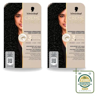 Imagen del producto de 2 unidades de Schwarzkopf Creme Supreme 1-0 ( Natural) - 245g - Paquete de suministro - 2 piezas