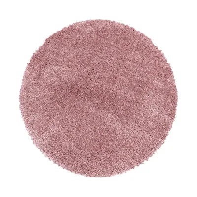 Produktbild von Hochflor Teppich FLUFFY Rosa 120 cm Rund