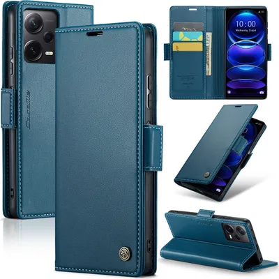 Produktbild von Redmi Note 12 Pro+ Hülle, Leder Brieftasche Kartenfach Schutzhülle mit Standfunktion für Xiaomi Redmi Note 12 Pro+ Blau