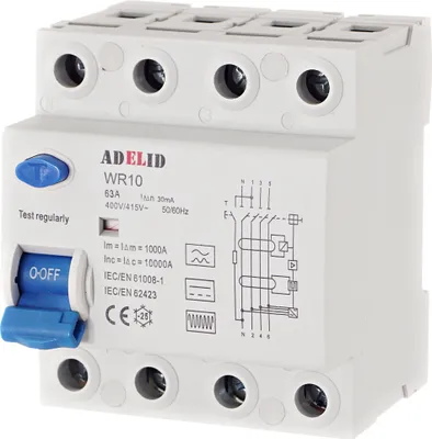 Produktbild von FI-Schutzschalter Typ B 63A 30mA 4-polig Wallbox Fehlerstromschutzschalter Allstromsensitiv RCD