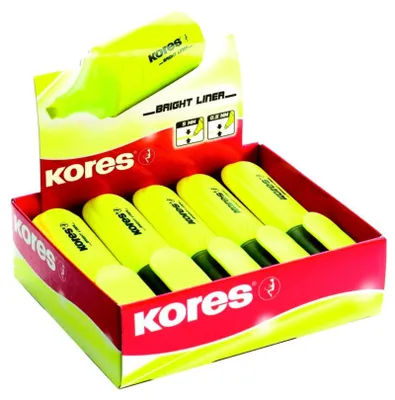 Productafbeelding van 10 Kores tekstmarkeerders "Brightliner", kleur: geel