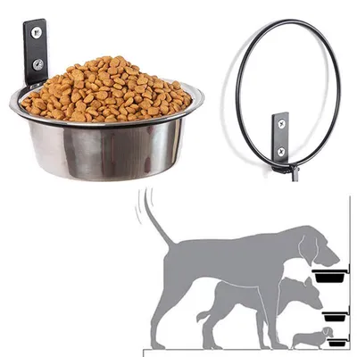 Produktbild von Heikoeco® Wandmontierte Haustierschüssel | Verschiedene Größen verfügbar | Faltbare Aufbewahrung | Hohe Tragkraft | Platzsparend | Geeignet für Hunde
