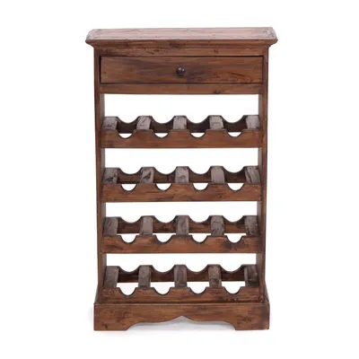 Obrázek produktu pro CORTEZ WINE RACK | 85x55cm(VxŠ) Dřevěný stojan na lahve se zásuvkou | Barva: 02 světle hnědá
