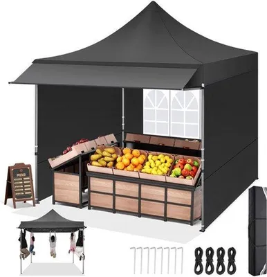 Immagine prodotto di Tenda da festa 3x3 metri - Tenda pop-up impermeabile con pareti laterali e tenda da sole - Bianca