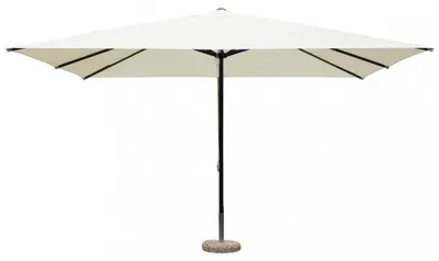 Image de Parasol de jardin 3 x 4 m à mât central, avec mât noir en aluminium et toile beige Brayan
