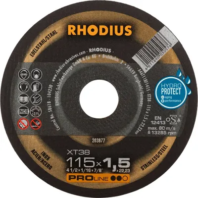 Produktbild von Rhodius XT38 210746 Cutting disc (straight) 115 mm 1 Set Stainless steel, Steel