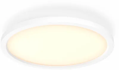 Zdjęcie produktu dla Philips Hue White ambiance Okrągła lampa sufitowa Aurelle Hue, Inteligentne światło sufitowe, Bluetooth/Zigbee, Biały, LED, Aluminium, Niewymienialne źródło światła