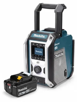 Image de Makita DMR115G1 – Radio de chantier 25 W Bluetooth®, DAB/DAB+, FM + Batterie 18 V 6,0 Ah BL1860B