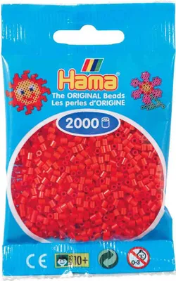 Image de HAMA 501-05 Mini perles en sachet - rouge