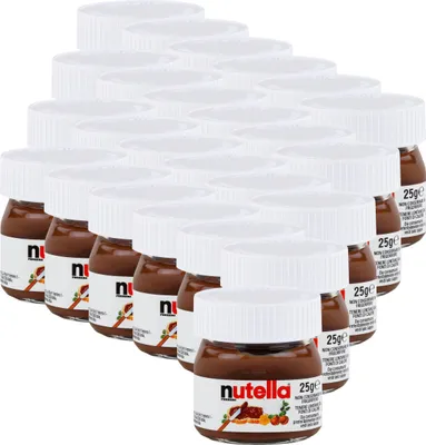 Produktbild von Ferrero Nutella Mini Glas Brotaufstrich Schokolade 25g - Nuss-Nougat (25er Pack