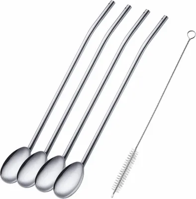 Produktbild von Westmark 4 Trinkhalmlöffel + 1 Reinigungsbürstchen, 62712260