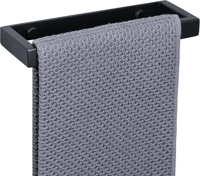 Zdjęcie produktu dla Ręcznikowniki samoprzylepne, 20 cm - czarny - stal nierdzewna SUS304 - montaż na ścianie bez wiercenia