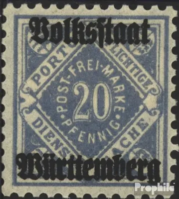 Produktbild von Briefmarken Württemberg 1919 Mi D140b  postfrisch Ziffern in Raute