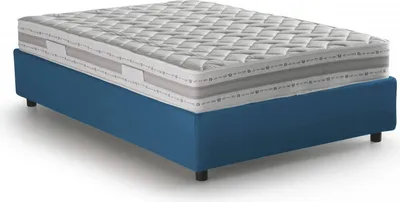 Produktbild von Doppelbett Gioia, Containerbett mit Stoffbespannung, 100%  Italy, Frontöffnung, mit Matratze Cm 140x200 enthalten, Blau