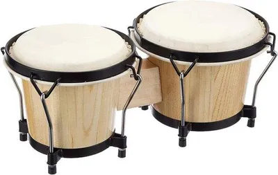 Produktbild von Bongo Drum - Percussion Instrument aus Mahagoni - 6 und 7 Zoll - Holzfarbe