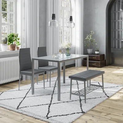 Obrázek produktu pro Jídelní set Vicco Grand Šedá 120 x 70 cm 4dílná sada, Model 51845