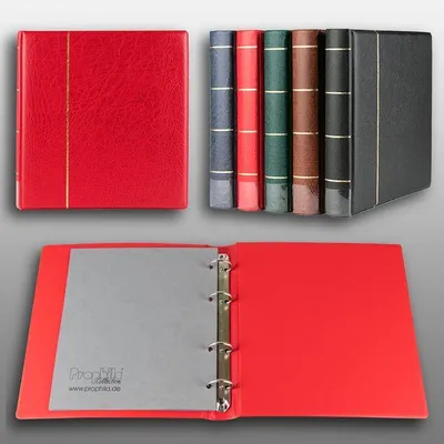 Produktbild von Prophila Collection Album A5 Standard-Ringbinder für Münzen Banknoten Postkarten ETB (rot)