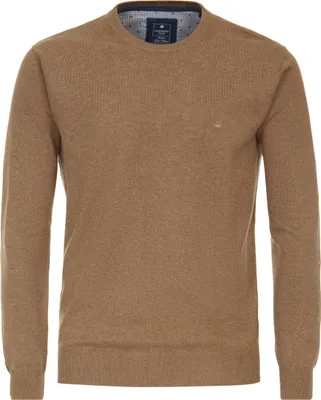 Produktbild von REDMOND Casual Herren Pullover Langarm Rundhals Regular-Fit Camel XL