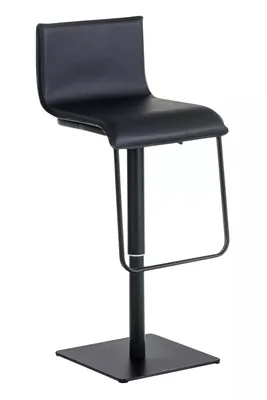 Produktbild von In And OutdoorMatch Luxus Barhocker Randall - Schwarz - Kunstleder - Ergonomische Barstühle - Höhenverstellbar - 360 Drehung - 1er Set - Mit Rückenlehne - Fußstütze - Für Küche und Bar - Gepolsterte Sitzgelegenheit