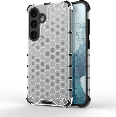 Produktbild von Mobigear Honeycomb  Samsung Galaxy S24 Hülle Hardcase Backcover Stoßfest - Weiß
