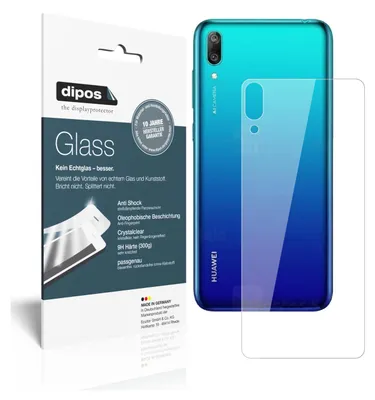Produktbild von 2x Schutzfolie für Huawei Enjoy 9 Rückseite - Anti-Shock 9H Folie dipos Glass