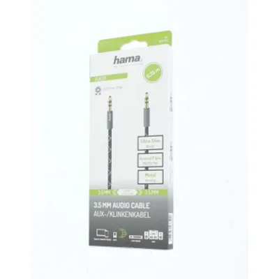 Obrázek produktu pro Hama 00205129, 3.5mm, Samec, 3.5mm, Samec, 0,75 m, Černá, Šedá