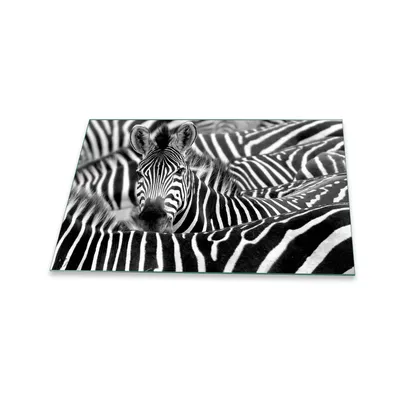 Produktbild von Herdabdeckplatte Glaskeramik 1 Teilig 80x52 Tiere Schwarz Abdeckung Glas Spritzschutz