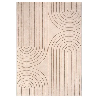 Produktbild von TT Home Wohnzimmer Teppich Kurzflor Geometrisches Design Abstrakte Optik Größe 160x230 cm