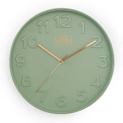 Produktbild von Minimalistische Wanduhr 30cm mit glänzenden 3D-Ziffern und leisem Quarz-Uhrwerk