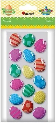 Zdjęcie produktu dla Naklejki wypukłe miękkie pisanki 20x25mm mix 32szt