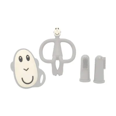 Produktbild von Matchstick Monkey Beißring / Zahnungshilfe Starter Set : hellgrau Farbe: hellgrau