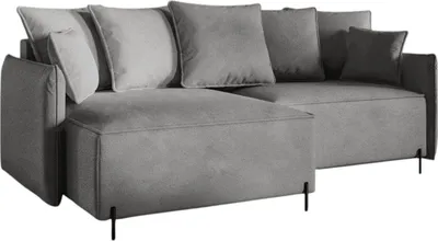Produktbild von Ecksofa Schlafsofa BETTO Stoff Now or Never Dunkelgrau Ottomane Links