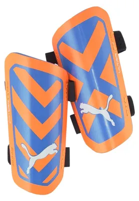 Produktbild von Puma - Herren/Damen Unisex Fußball-Schienbeinschutz, leicht, Doppelriemen PP5173 (XL) (Blau/Orange)