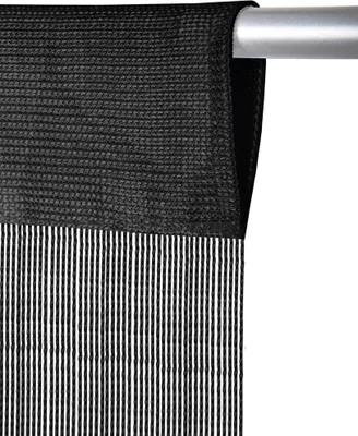 Immagine prodotto di Tenda a fili nera 300x250 cm – Tenda a fili in poliestere con passante per l'asta, accorciabile, traslucida, ideale come tenda per porte e divisorio