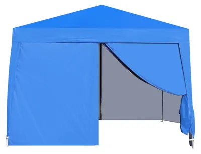 Produktbild von Faltpavillon 3 x 3 m - Gartenzelt - Wasserdichtes PVC - Winterfest & stabil - Mit 4 Seitenwänden & 4 Sandsäcken - UV-Schutz 50+