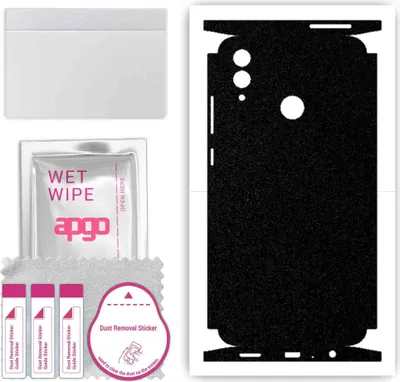 Produktbild von apgo Rückseite + Seiten Schutzfolie, Skin, kompatibel mit Honor 10 Lite, Hinten Displayschutzfolie aus Vinylfolie, kratzfest, einfache Montage - Mattschwarz