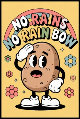 Produktbild von Plakat 61x91,5cm Motivationsaffirmation Retro Vintage für das Wohnzimmer No Rains