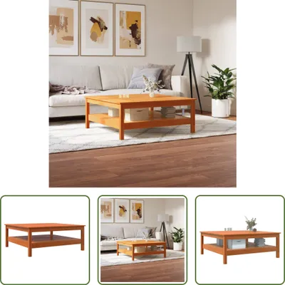 Produktbild von The Living Store Couchtisch Wachsbraun 100x100x40 cm Massivholz Kiefer
